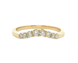 Elegant Diamond Bands 14K Gold Yellow Contoured 1/4 Carats Diamond Anniversary Band