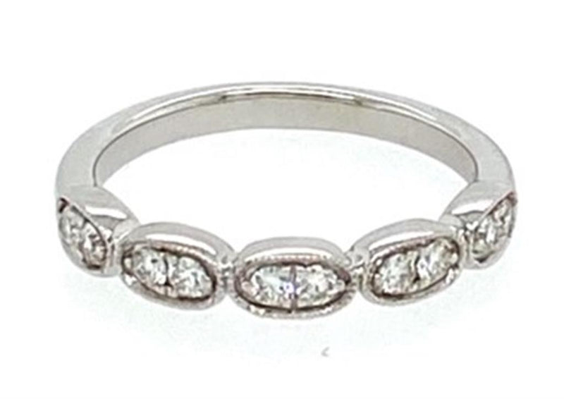 Elegant Diamond Bands 14K Gold White 1/4 Carats Diamond Anniversary Band