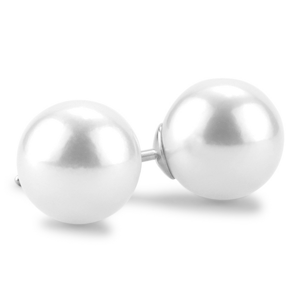 Akoya 7.5 x 8.0 MM Cultured Pearl Stud Earrings