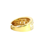 Elegant & Trendy 18K Yellow Gold Round & Baguette 1.98 Carats Diamond Ring