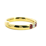 Bold & Elegant 18K Yellow Gold 0.50 Carats Ruby & 0.39 Carats Diamond Stackable Band