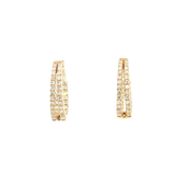 Classic & Contemporary 14K Yellow Gold 0.52 Carats Diamond Medium Oval Hoop Earrings