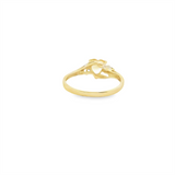 Estate Collection Bold & Elegant 10K Gold Synthetic Yellow Heart Accented Color Stone Fashion Ring