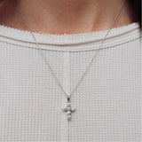 Elegant Diamond Necklaces & Pendants 18K Gold White 1.06 Carats Diamond Medium Cross Pendant