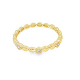 Elegant Diamond Bands 14K Yellow Gold Marquise Shape Bead &  0.04 Carats Diamond Band