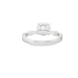 MPJ Exclusive Elegant Diamond Mountings 14K Gold White Diamond Accented Round 2.0 Carats, 8MM Twist Design Engagement Ring - 0.12 Carats Accent Diamonds