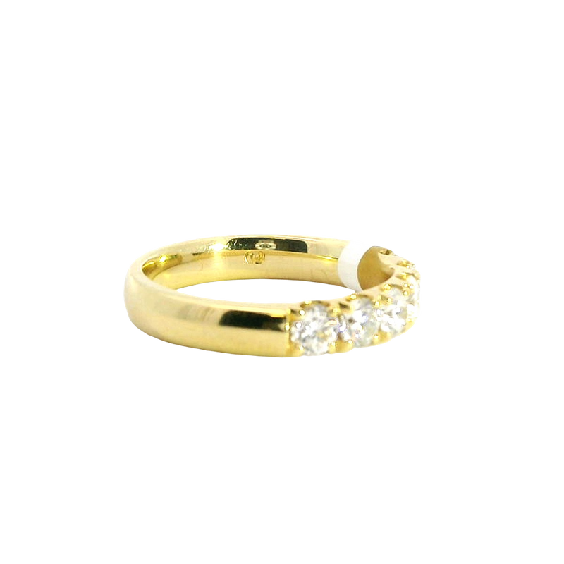 Elegant Diamond Bands 18K Yellow Gold 7 Stone 1.08 Carats Diamond Band
