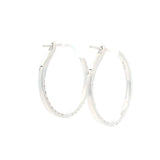 Classic & Contemporary 18K White Gold Inside Out 1.35 Carats Diamond Large Hoop Earrings