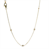 Elegant Diamond Necklaces 14K Gold Yellow 0.29 Carats Diamond Station Necklace - 18 Inch
