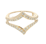 14K Yellow Gold 0.50 Carats Diamond Chevron Guard Ring