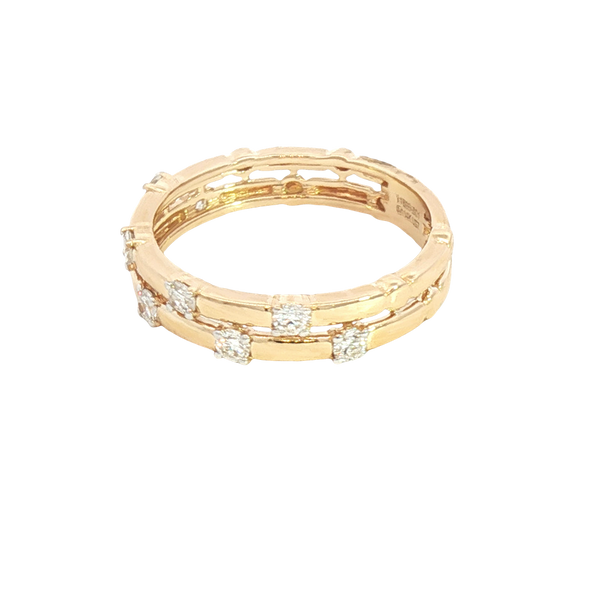 Elegant & Trendy 14K Gold Two-Toned 0.40 Carats Diamonds Stackable Fashion Ring