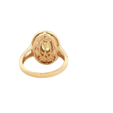 Bold & Elegant 18K Gold Yellow Halo Sappire, Mother of Pearl & Diamond Fashion Dinner Rings - Unheated Sapphire 1.13 Carats & Round Diamonds 0.40 Carats