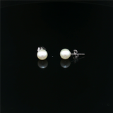 Timeless & Sophisticated Design 14K White Gold 4.0 - 4.5 MM Freshwater Pearl Stud Earrings