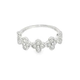 Elegant & Trendy 14K White Gold 0.28 Carats Diamond Clover Motif Ring