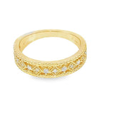 Elegant Diamond Bands 14K Yellow Gold Milgraine 0.13 Carats Diamond Band