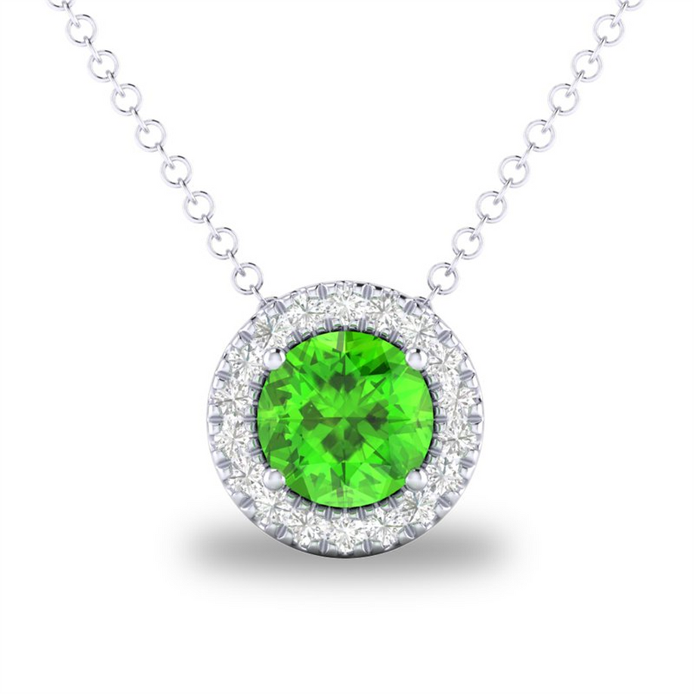 White 10 Karat Gold Carats Peridot Carats Diamond Halo