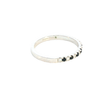 Bold & Elegant Color Stone Fashion Bands- MPJ Exclusive 14K White Gold Stackable Alternating 0.12 Carats Diamond & 0.16 Carats Blue Sapphire Ring