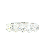 Elegant Diamond Bands 18K White Gold Oval Cut 1.58 Carats Diamond Band