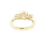 14K Yellow Gold Three Stone 3.06 Carats Lab Grown Diamond Ring
