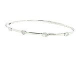 Sophisticated & Timeless Diamond Bracelets 14K Gold White & Titanium Various Shape Flexible Diamond Bangle Bracelet - 0.94 CTW, Size 6.75 Inch