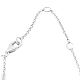 Vibrant Colored Stone Necklaces 18K Gold White 3.67 Carats Sapphires & 0.59 Carats Diamonds Halo Necklace, 18 Inch
