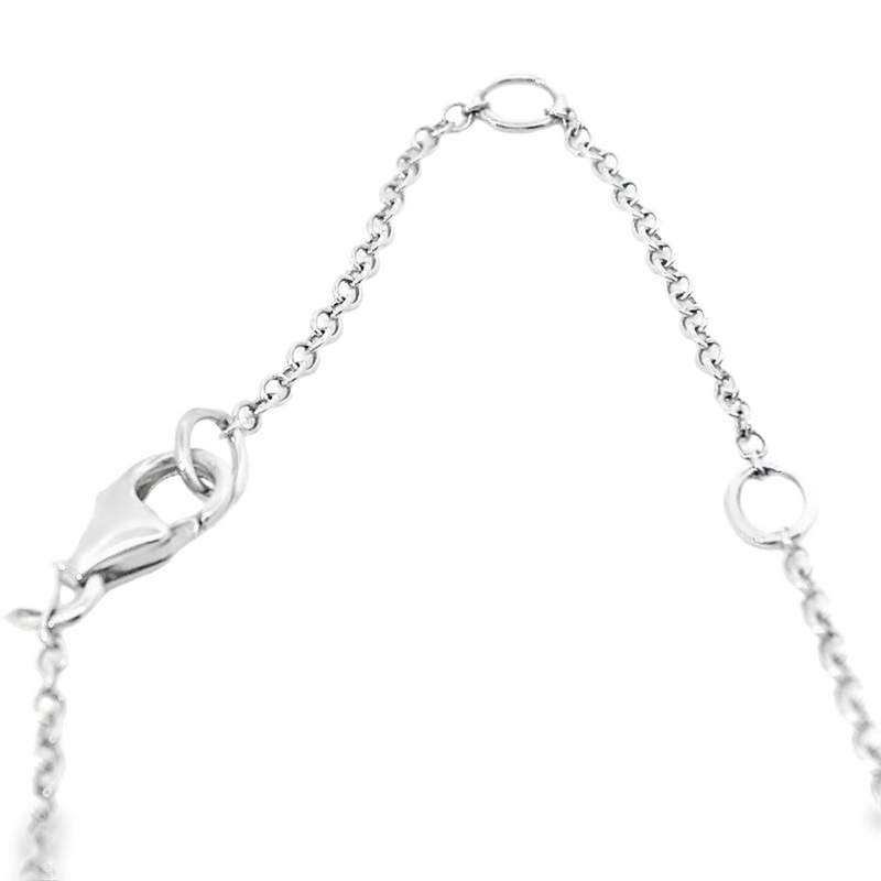 Vibrant Colored Stone Necklaces 18K Gold White 3.67 Carats Sapphires & 0.59 Carats Diamonds Halo Necklace, 18 Inch