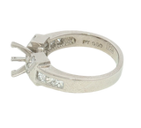 Elegant Diamond Mountings Platinum 0.67 Carats Diamond Accented Semi Mount Ring
