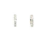 Classic & Contemporary 18K White Gold 1/2 Carats Diamond Small Hoop Earrings