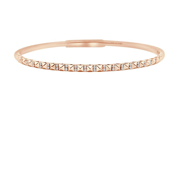 Rosé 14 Karat Gold 1/5 Carats Diamond Bangle Bracelet