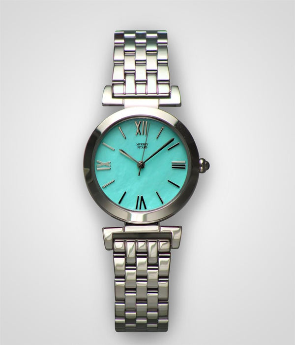 Murphy Pitard Signature Mother of Pearl Teal Dial Stainless Steel  Watch - Case Size 30.2MM