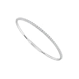 Sophisticated & Timeless Diamond Bracelets 14K Gold White & Titanium Flex Bangle Bracelet - 0.98 CTW, Size 6 Inch