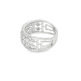 Elegant & Trendy 18K White Gold 1.12 Carats Diamond Floral Vine Motif Ring