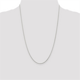 White Sterling Silver 1.25MM Wheat Chain, 24 Inch