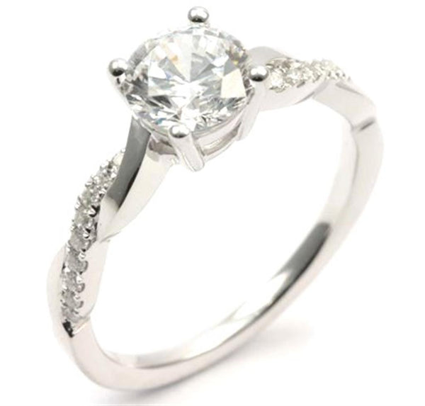 White 18 Karat Gold 1.14 Carats Diamond Semi-Mount Engagement Ring