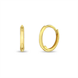 Elegant Precious Metal Earrings 14K Yellow Gold 7.0 MM Mini Hoop Earrings