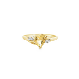 Estate Collection Bold & Elegant 10K Gold Synthetic Yellow Heart Accented Color Stone Fashion Ring