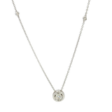 Elegant Diamond Necklaces 14K White Gold 0.25 Carats Diamond Station Necklace - 18 Inch