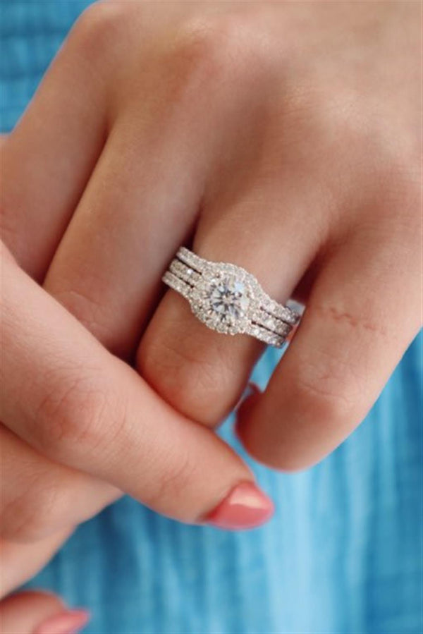 White 18 Karat Gold 0.47 Carats Round Diamond Halo Semi-Mount Engagement Ring