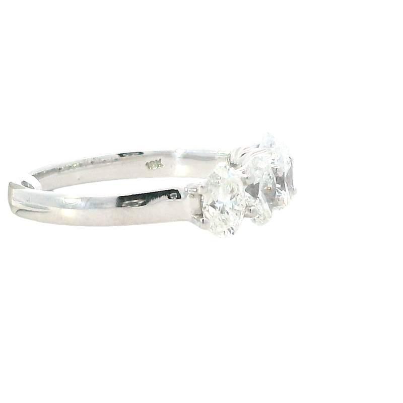 Elegant Diamond Bands 18K White Gold Oval Cut 1.58 Carats Diamond Band