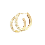 Classic & Contemporary 14K Yellow Gold 0.98 Carat Diamond Medium Hoop Earrings