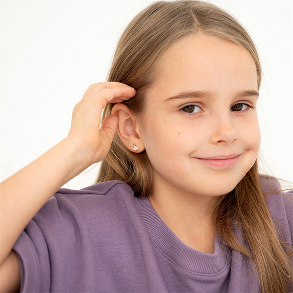 Sterling Silver Twirling Ballerina Earrings With Screw Back