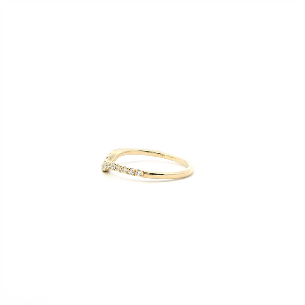 14K Yellow Gold Diamond Contoured Anniversary Band, 0.25ctw