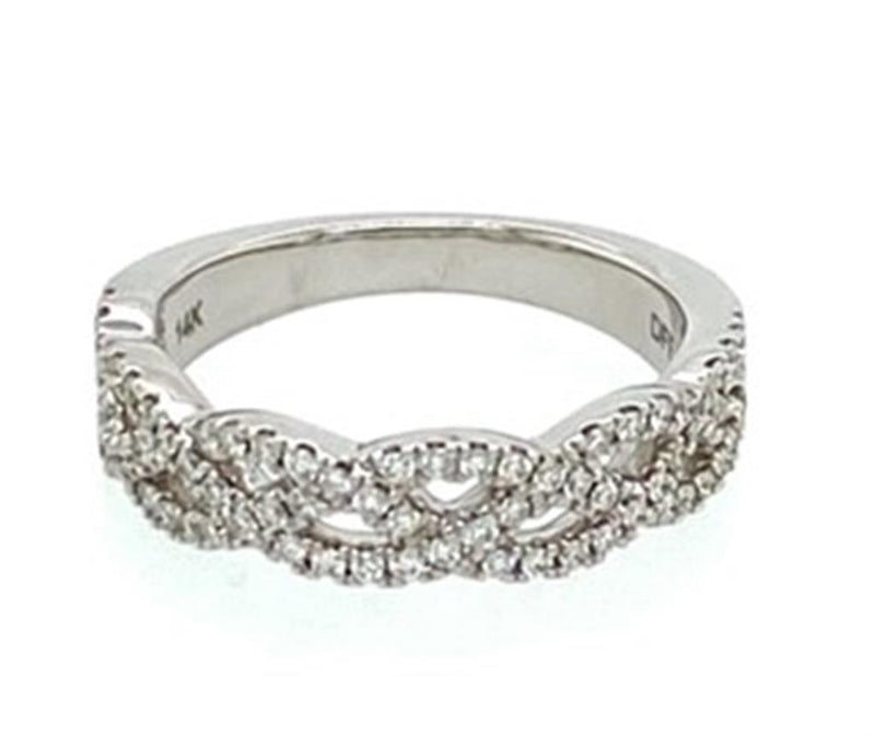 White 14 Karat Gold 0.4 Carats Diamond Stackable Ring