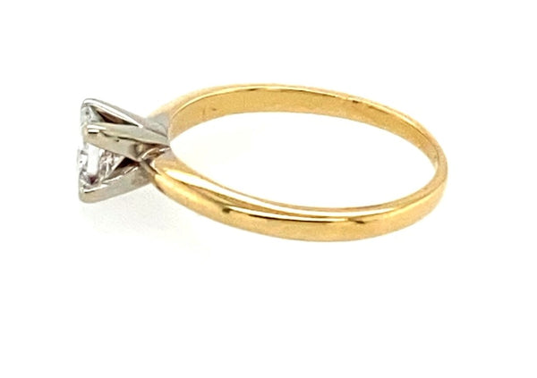 Yellow 14 Karat Gold 0.5 Carats Diamond Solitaire Engagement Ring