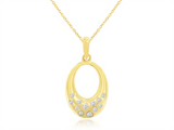 Elegant Diamond Necklaces 14K Yellow Gold 0.15 Carats Diamond Open Oval Necklace - 18 Inch