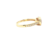 Bold & Elegant 18K Gold Yellow Accented Color Stone Fashion Bezel Ring - Unheated Purple-Pink Sapphire 1.04 Carats & Diamond 0.19 Carats