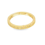 Elegant & Trendy 14K Yellow Gold 0.03 Carats Diamond Geometric Stackable Ring