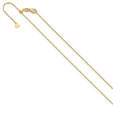 Elegant & Durable Designs 10K Gold Yellow 1.1mm Cable Link Chain, 22 Inch Adjustable