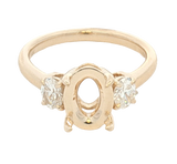 Elegant Diamond Mountings 14K Yellow Gold Oval Cut 0.50 Carats Diamond Semi Mount Ring