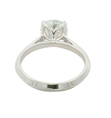 14K White Gold Round Cut 2.0 Carats Lab Grown Diamond Knife Edge Solitaire Ring